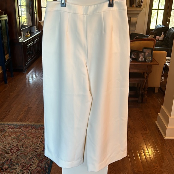 St. John Ivory cream sailor wide leg pant size 8 - Picture 3 of 8